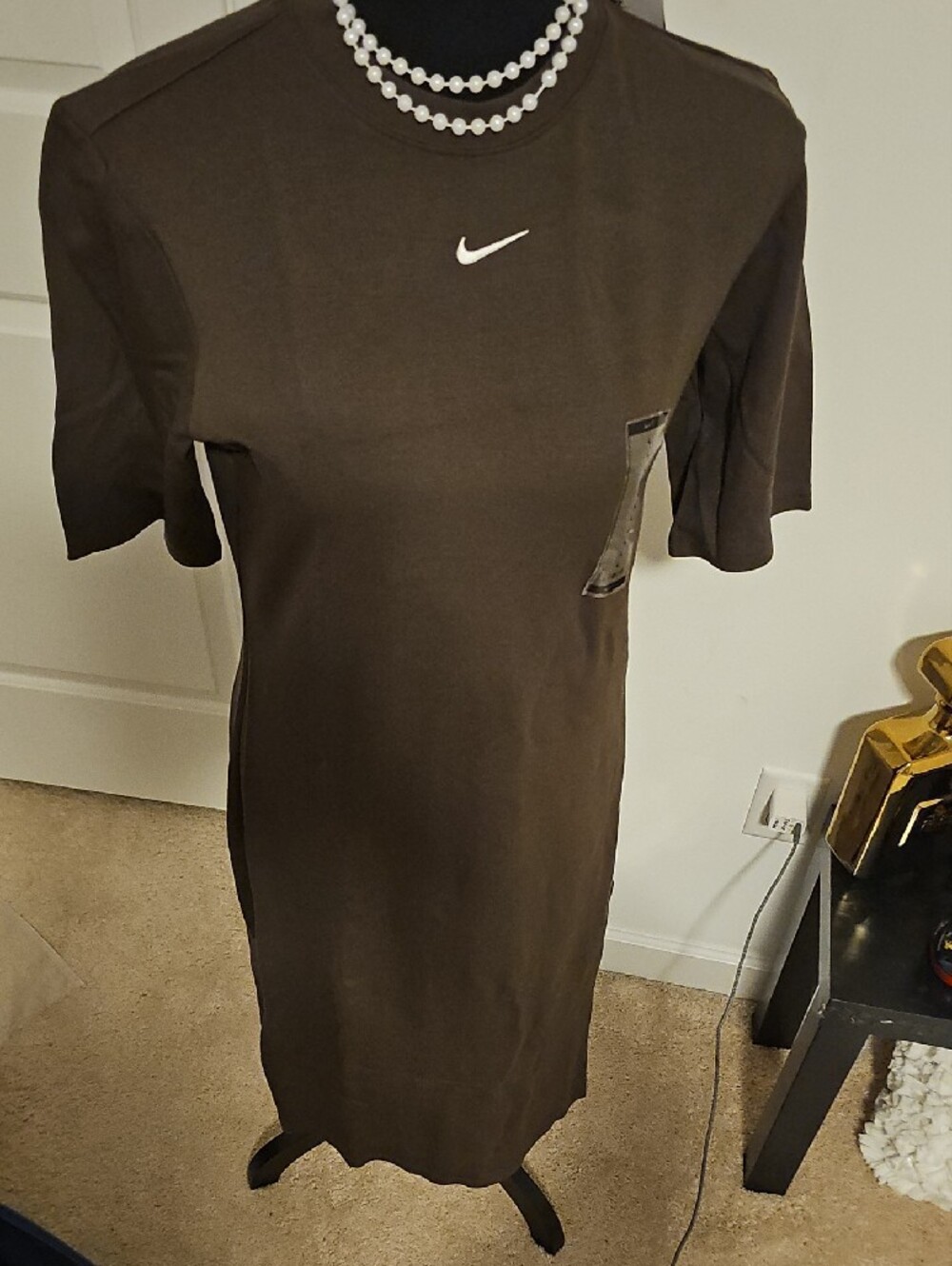 Nike Women's Dark Brown Midi Swoosh Dress - Picture 5 of 7